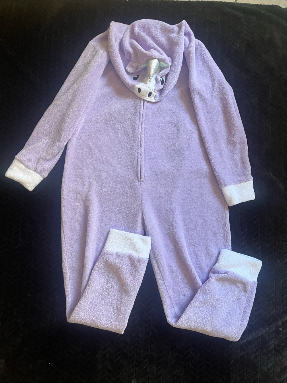 Lavender Unicorn Hooded Adult  Fleece Onesie Pajamas
